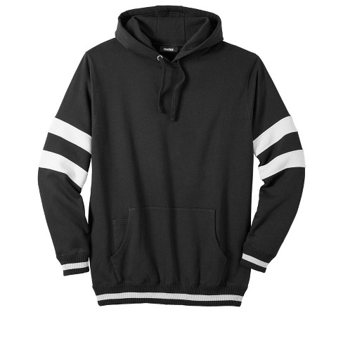 KingSize Men's Big & Tall Fleece Pullover Hoodie - Big - 4XL, Black White Marl