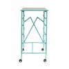 Origami Wheeled Folding Steel 5 Drawer Storage Kitchen Cart Wood Top, Turquoise - image 4 of 4