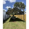 Acekool Heavy Duty Metal Carport, Permanent Steel Shelter for Boat Truck Tractor - 2 of 4