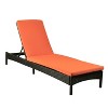 Gulches Adjustable Wicker Chaise Lounge Chair with Cushion, Patio Poolside Reclining Folding Backrest, Orange - 4 of 4