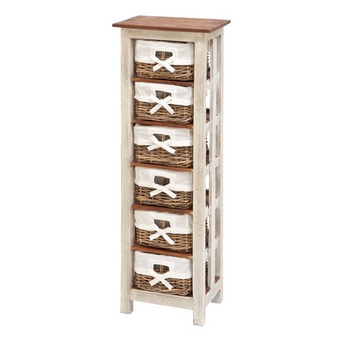 Farmhouse Mahogany Rectangular Storage Unit White - Olivia & May : Target