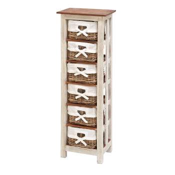 Farmhouse Mahogany Rectangular Storage Unit White - Olivia & May