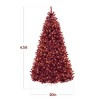 Best Choice Products Pre-Lit Burgundy Christmas Tree, Artificial Full Holiday Decoration w/ Incandescent Lights - 2 of 4
