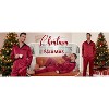 Ekouaer Men's Silk Pajama Set Long Satin Loungewear 2 Piece Pjs Classic Button Down Sleepwear Black Red L - 2 of 4