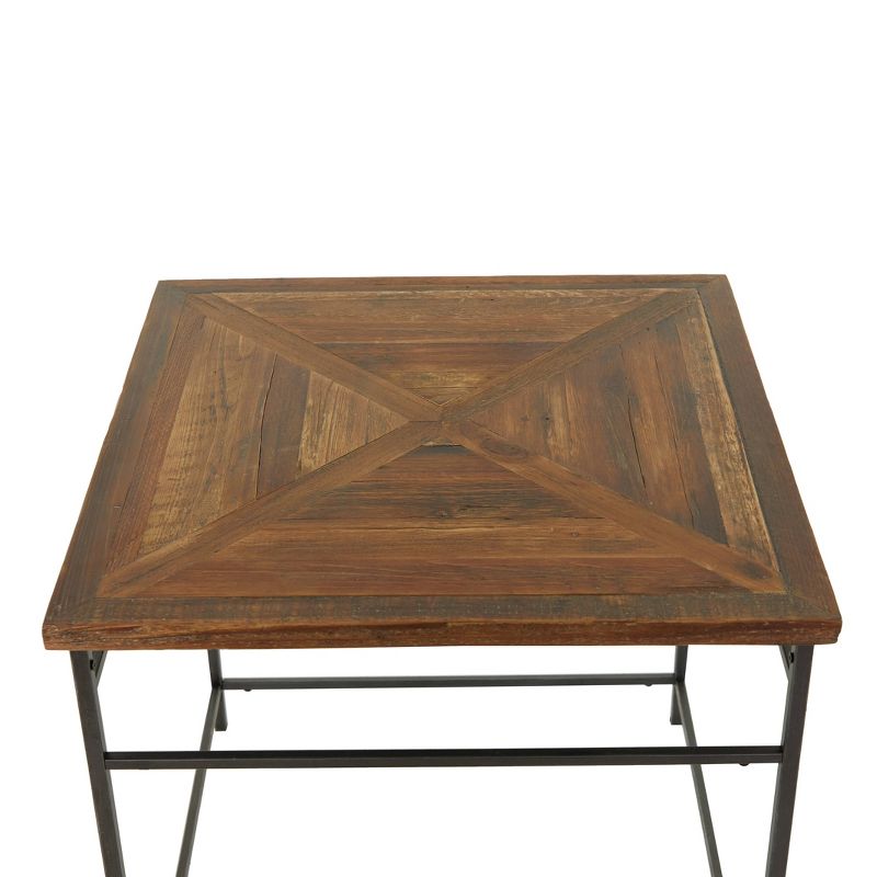 Rustic Wood and Iron Accent Table Brown - Olivia &#38; May, 4 of 8