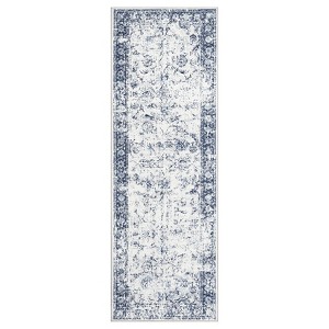 Washable Modern Abstract Indoor Area Rugs, Distressed Floral Print Non Slip Carpet for Home Office - 1 of 4