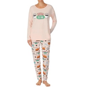 Friends TV Series Women's Central Perk Long Sleeve Pant Pajama Sleep Set - 1 of 4