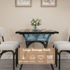 Dining Table Set for 4, Kitchen Table 5 Piece Set with 4 Lamb's Velvet Upholstered Chairs with Storage Shelves At The Bottom for Small Kitchens - 4 of 4