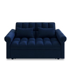 TiramisuBest Loveseats Sofa Bed with Pull-out Bed,Adjsutable Back-Light grey - 1 of 4