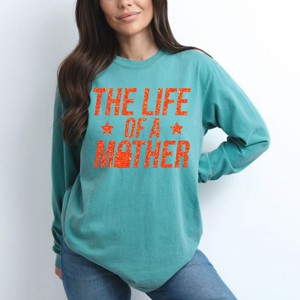 The Life Of A Mother Glitter - Womens Garment Dyed Long Sleeve - 1 of 3