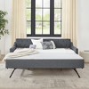 Twin Size Upholstered Daybed with Twin Size Erectable Trundle and USB Charging Design for Bedroom or Guest Room - 3 of 4