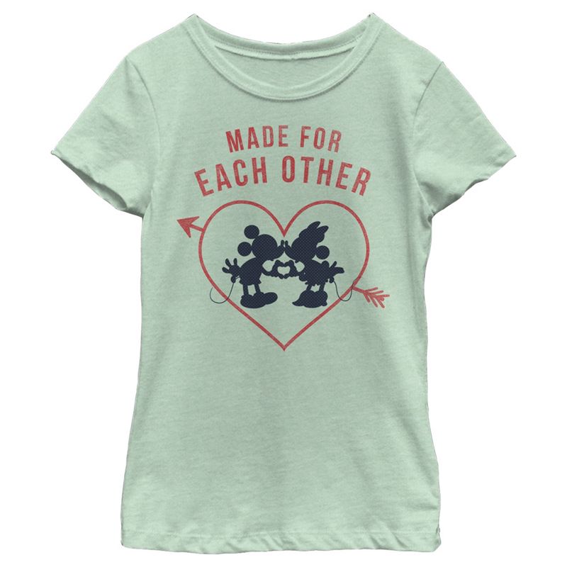 Girl's Disney Mickey and Minnie Made For Each Other T-Shirt, 1 of 5