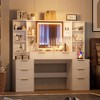 FONTOI 57"W Makeup Vanity Desk with Mirror and 8 Drawers Open Storage Shelves for Woman Bedroom Dressing Room, White, 57"*54.4"*15.7" - 2 of 4