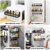 Attop Magnetic Spice Rack for Refrigerator, 3 Pack Magnetic Shelf, Moveable Fridge Organizer with 8-Hook Rack - 3 of 4
