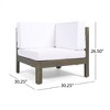 NicBex Modular Sectional Sofa Set, Outdoor Patio Sofa Set, 2-Piece Loveseat with Square Coffee Table, Acacia Wood Outdoor Couch Set - 3 of 4