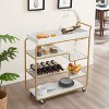 TOBILI 6-Tier Bar Cart, Slide Bar Serving Cart, Retro Style Wine Cart for Kitchen, Beverage Cart with Wine Rack and Glass Holder - 2 of 4
