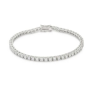ShineHigh Victorian Style 8-Inch Tennis Bracelet for Women, Cubic Zirconia Stones, Choice of Silvertone or Goldtone, Lead-Free Alloy Base - 1 of 1