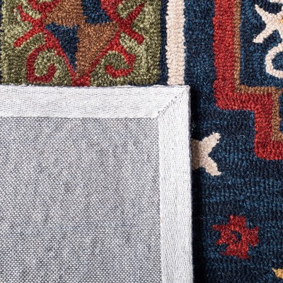 Heritage Red and Navy Hand-Tufted Wool Area Rug