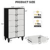 White 5 Drawer Dresser With Deep Drawers For Bedroom, Modern Wooden Chest Dresser With Deep Drawers With Vintage Pattern Design - 3 of 4