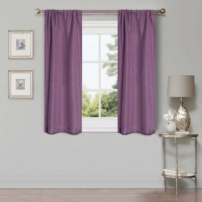 Classic Linen Design Room Darkening Semi-Blackout Curtains, Set of 2 by Blue Nile Mills