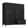 Gulches Modern Tall Fabric Storage Dresser, Black, Wooden Top, 9 Drawers (6L/3M), Steel Frame, Anti-Tipping - 2 of 4
