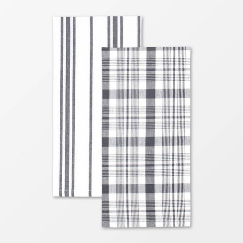 Kitchen Towels Cotton, Set of 6, Plaid Dish Towels, Farmhouse