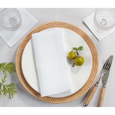 White Linen Table Napkins Set of 4, 20 in.