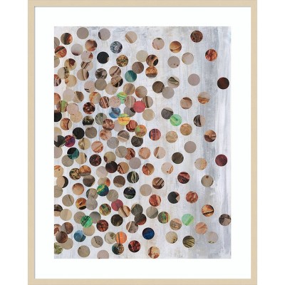 Abstract Colorful Dots 33"x41" Wood Framed Wall Art