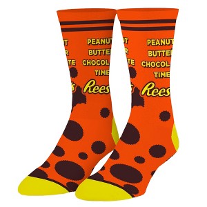 Cool Socks, Peanut Butter Chocolate Time, Funny Novelty Socks, Large - 1 of 4