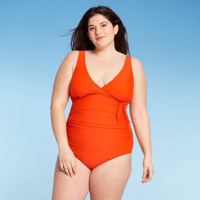Women's Plus Size One Piece Swimsuit - Kona Sol™ Orange 14W
