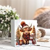 Christmas Highland Cow Wooden Box Sign Desk Decor, Highland Cow Christmas Decorations - 2 of 4
