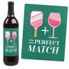 Big Dot of Happiness Pink Pickleball - Country Club Party Decorations for Women and Men - Wine Bottle Label Stickers - Set of 4 - 3 of 4