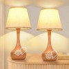 DAKAFUL Touch Table Lamp with Beige Fabric Shade, 3-Way Dimmable ,E26 Base ,Metal Aceent Lamp for Bedroom/ Living Room/Nightstand(Set of 2) - 2 of 4