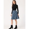 INSPIRE CHIC Women's Christmas Plaids Vintage Tartan Elastic Waist Knee Length A-Line Skirt - 3 of 4
