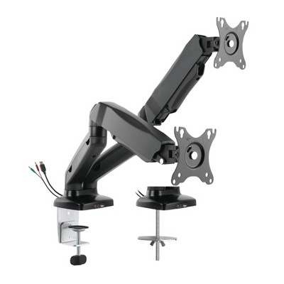 Premium Height Adjustable Double Monitor Arm Black - Rocelco