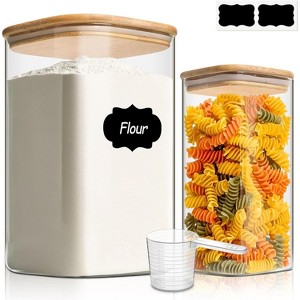 Paaaawaters 1.2 Gallon Wide Mouth Flour Sugar Storage Containers 2 Pcs, 4.6 Qt Glass Storage Containers - 1 of 4