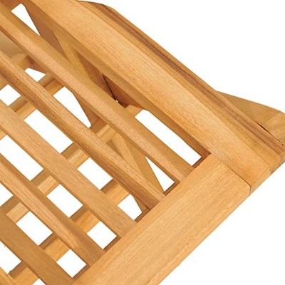 Set of 4 Teak Wood Folding Patio Chairs