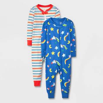 Baby Boys' 2pk Stars & Striped Union Suits - Cat & Jack™ Blue