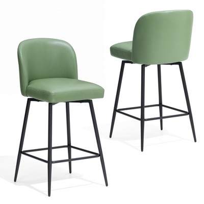 Crestlive Products 2pc High-grade Swivel Indoor Bar Stool with Metal Footrest