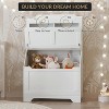Kids Bookshelf and Storage Organizer, Box Chest with -Top Lid, Toddler Bookcase Cabinet with 3 Open Shelves for Playroom - 4 of 4