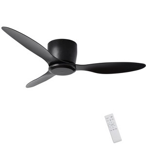 Duclsaty 52" Black 3-Blade Ceiling Fan no light, 6-Speed Remote, Noiseless DC Motor, No Light, for Bedroom/Living Room/Patio - 1 of 4