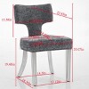 TiramisuBest Set of 2 Mid Century Modern Counter Bar Stools, Farmhouse Linen Upholstered Chairs with Curved Back & Copper Nail Trim, Orange - 3 of 4