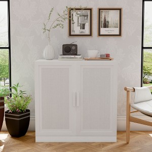 PexFix Modular Sideboard Cabinet with Storage Farmhouse Buffet Cabinet with Rattan Panels for Living Room Kitchen Dining Room Entryway - 1 of 4