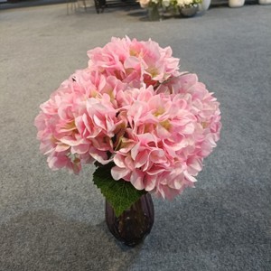 Fake Pink Flowers Artificial Silk Hydrangea Bouquets Faux Hydrangea Stems for Home Table Centerpieces Wedding Party Decorations - 1 of 1