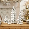 Frosted Pine Tree Decor with Silver Finish (Set of 4) - 2 of 4