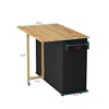 VYNXARIA Kitchen Island Cart with 2 Door Cabinet and Three Drawers,43.31 Inch Width with Spice Rack, Towel Rack (Black) - 4 of 4