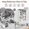 Over The Toilet Bathroom Cabinet with Sliding Barn Door, Bathroom Organizer Cabinet with Towels Bar - 4 of 4