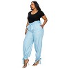 L I V D Women's Lightweight Denim Paperbag Pants - 2 of 3