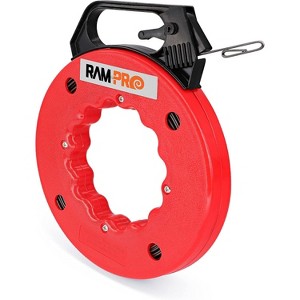 Fish Tape Wire Puller - Cable Puller Tool with Double Loop Tip - Flexible Wire Fishing Tools for Walls and Electrical Conduit - 1/8 Steel Fish Tape - 1 of 4