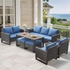 Belord 9 Pieces Outdoor Patio Furniture Sectioanl Set with Brown All Weather Wicker, L-Shaped Patio Sectional Set with Storage Deck Box - 2 of 4